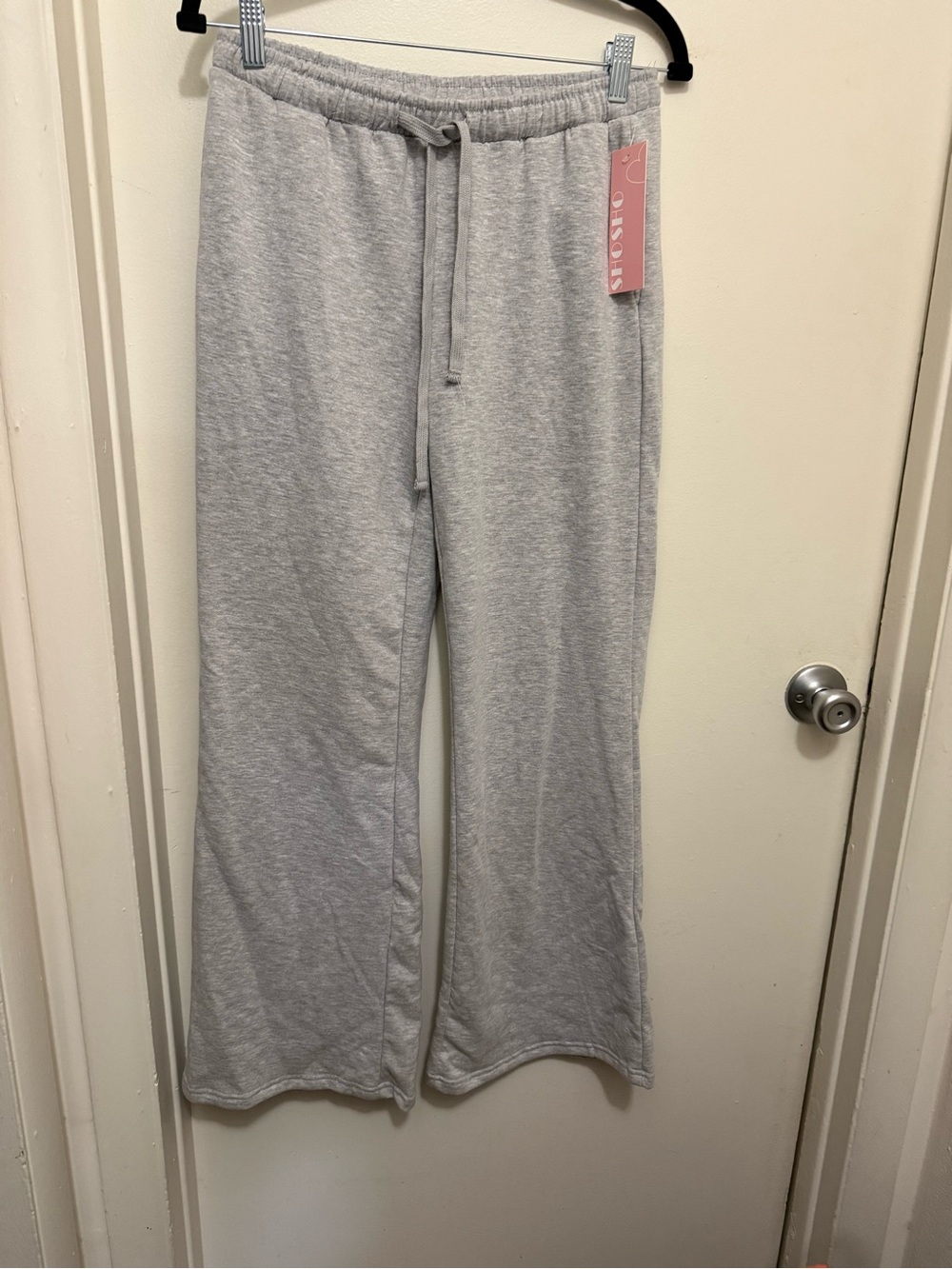 shosho Light Gray Track Pants with Drawstring
